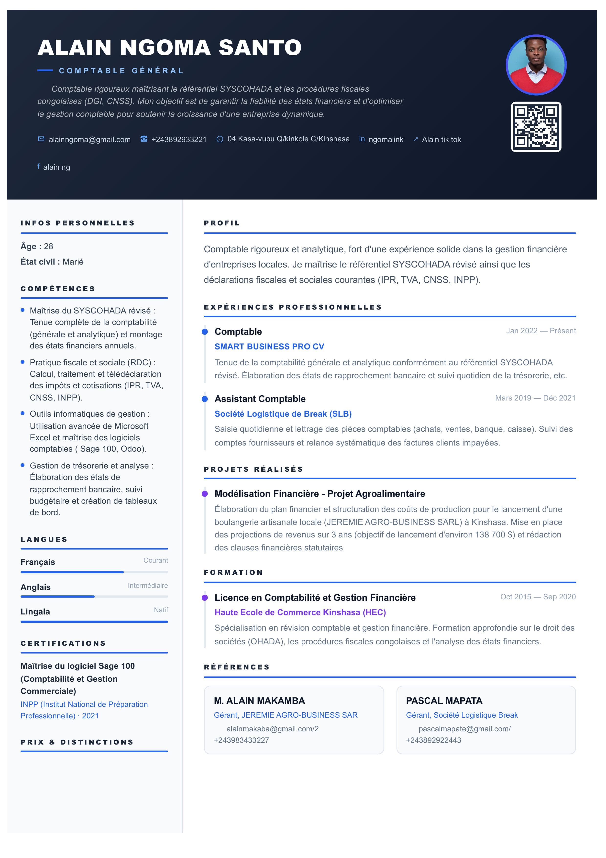 Modèle CV Comptable