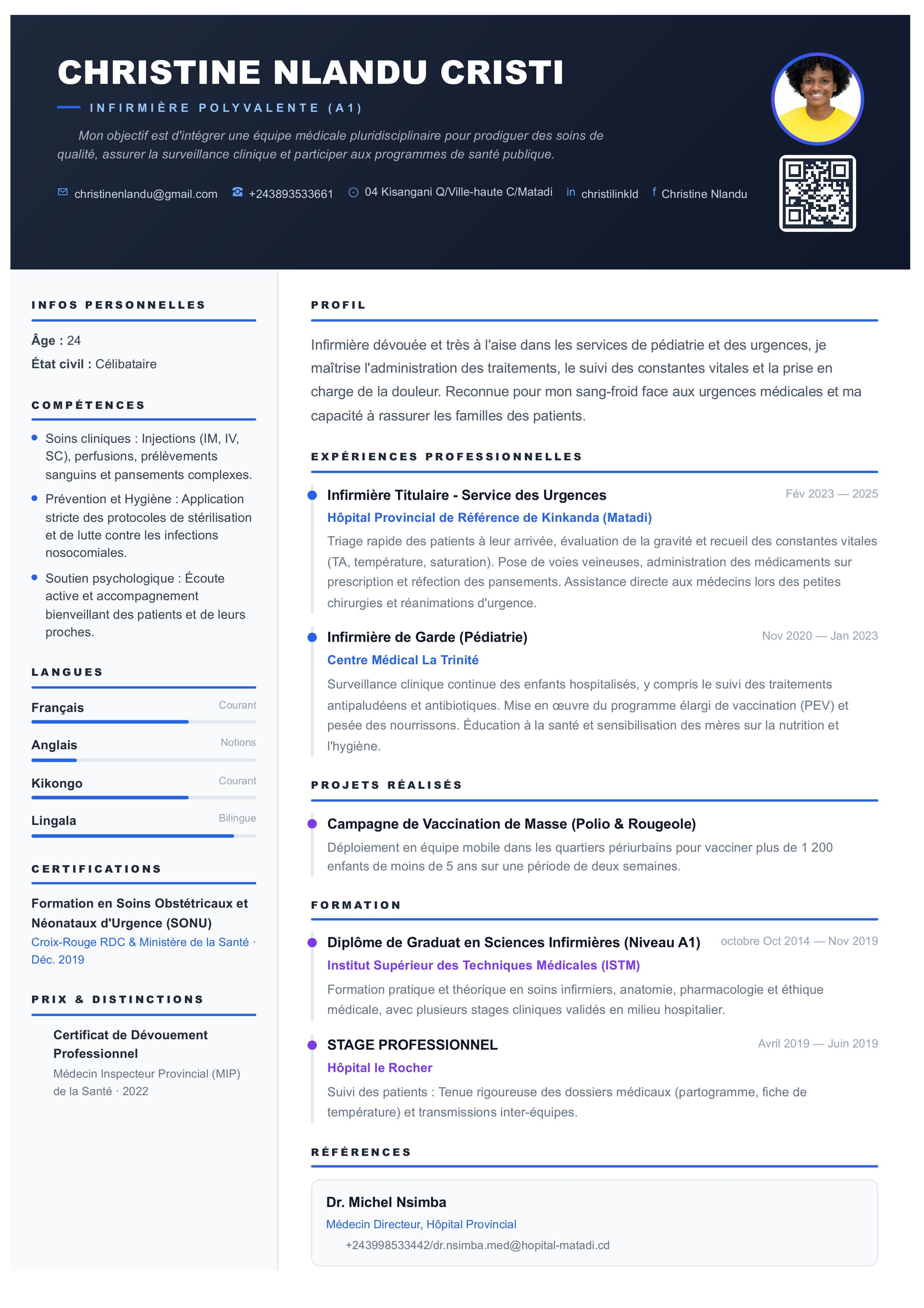 Modèle CV Infirmière